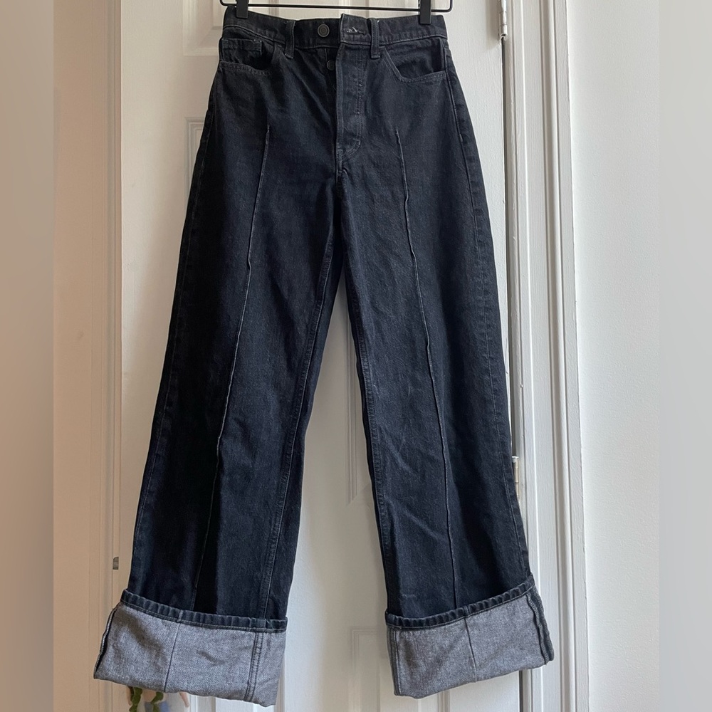 Banana Republic Dark Blue Wide Leg Jeans w/ Cuff